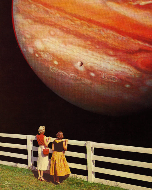View From Somewhere - Vintage Collage Art Print