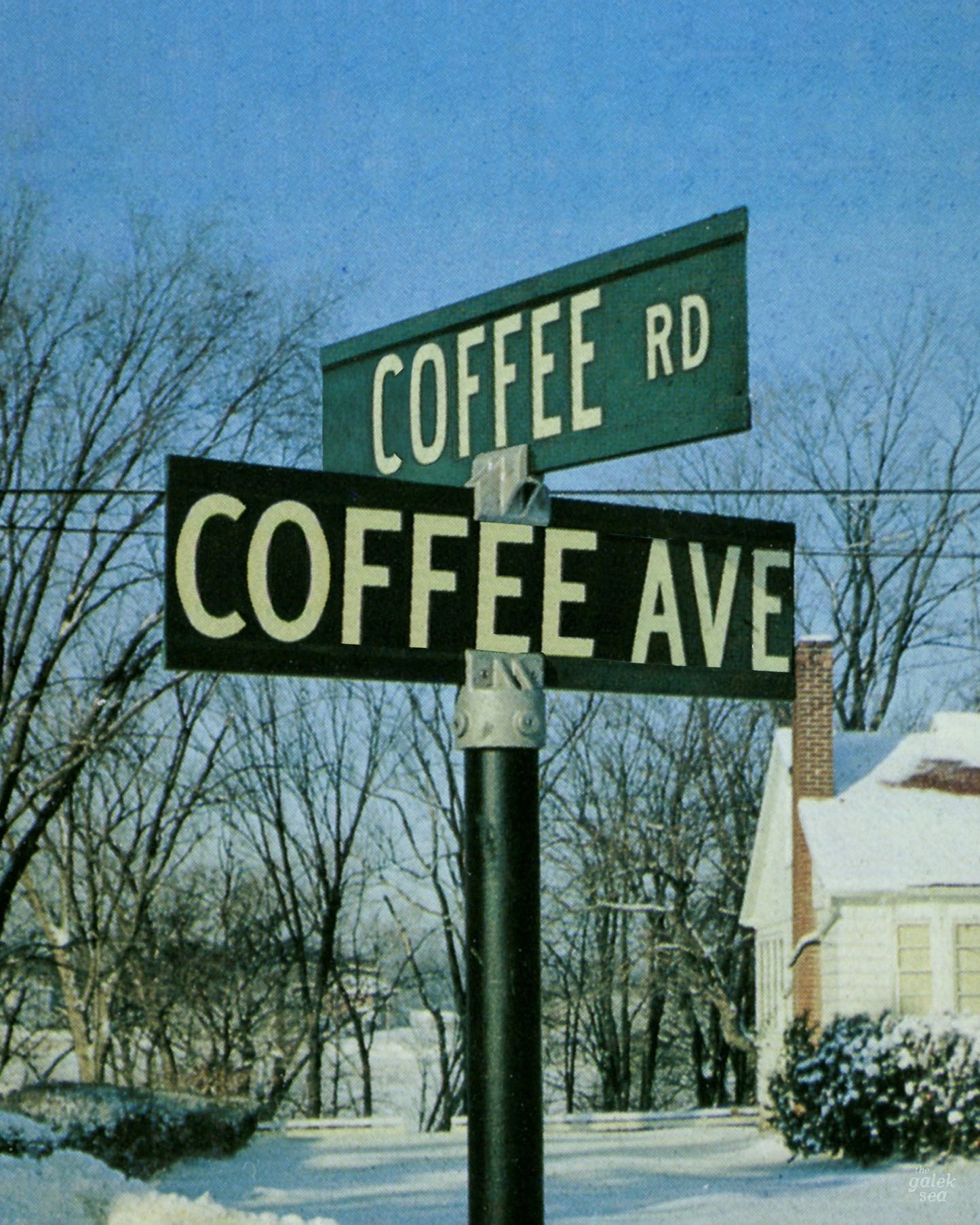 Where Coffee Meets Coffee - Vintage Collage Art Print