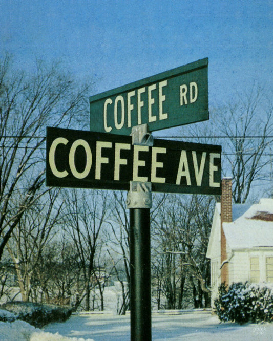 Where Coffee Meets Coffee - Vintage Collage Art Print